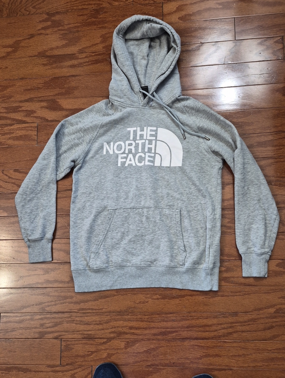 The North Face Heather Gray Pullover Hoodie with White Logo Womens Size S